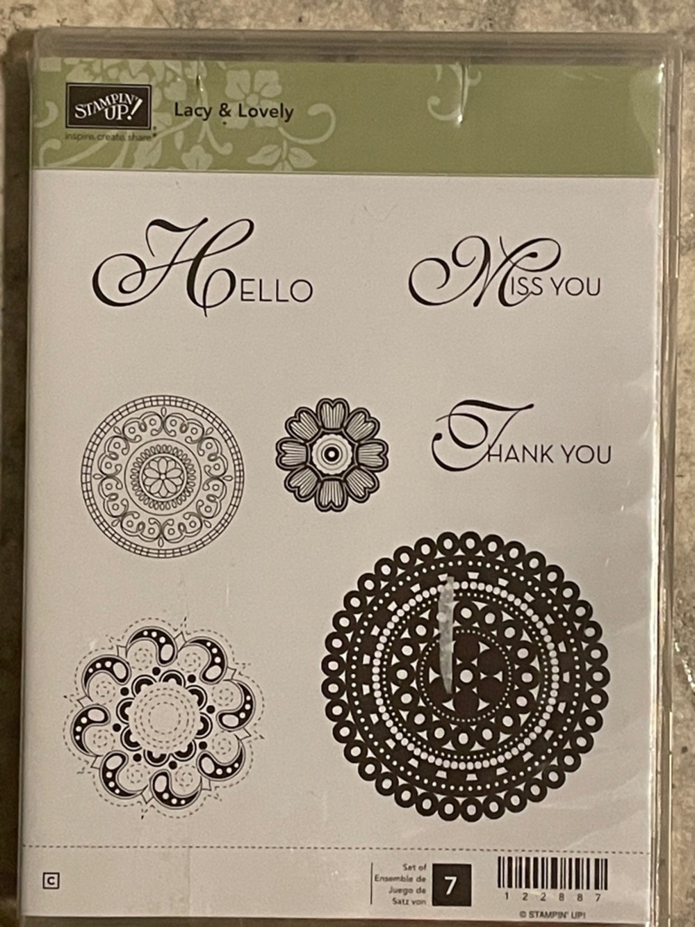 Stampin' Up! Lacy & Lovely Clear Stamp Set - Black Accents